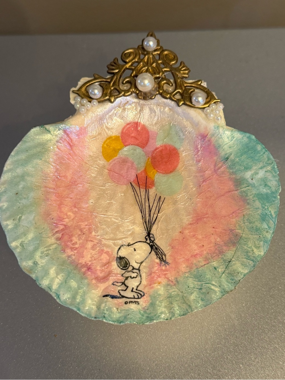 Snoopy Balloon Shell Trinket Dish - Pastel